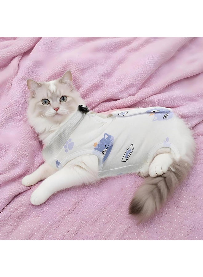 Cat Recovery Suit, Breathable Cat Onesie for Cats After Surgery Female Abdominal Wounds or Skin Diseases Kitten Onesie  Recovery Wear Anti Licking(M) - Image 5