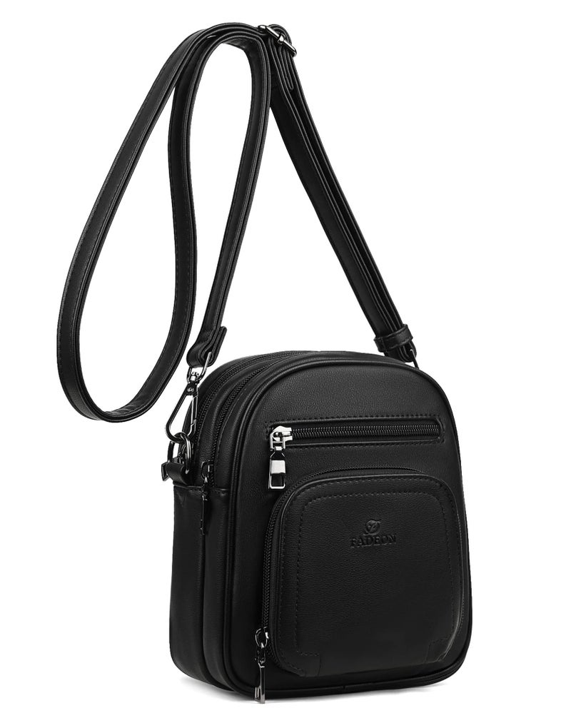 FADEON Small Purses for Women Crossbody Bags, Designer PU Leather Mini Cross Body Purse Travel Shoulder Bag Card Slots - Image 1