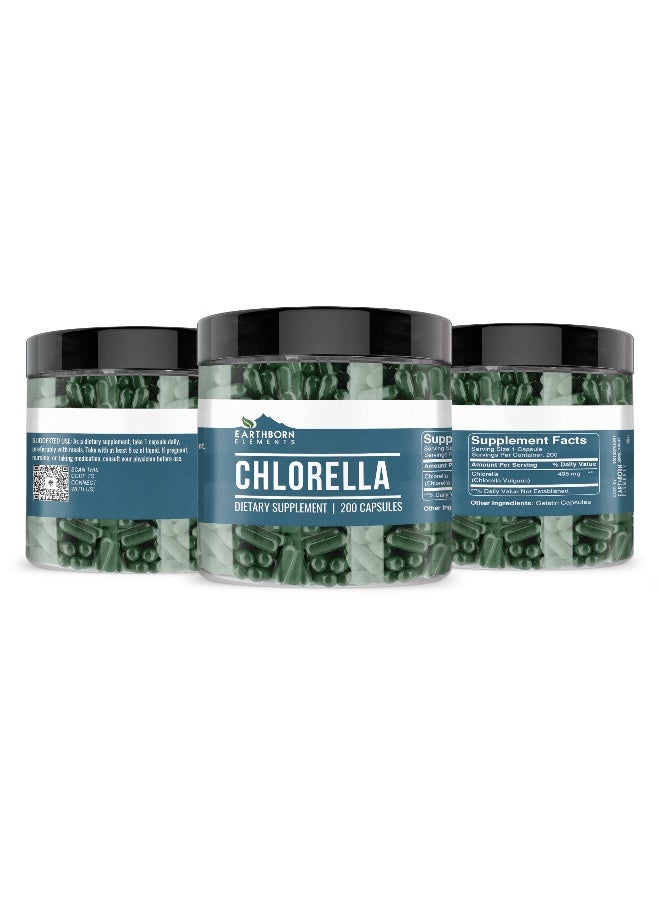 earthborn elements Chlorella 200 Capsules, Pure & Undiluted, No Additives  - Image 4