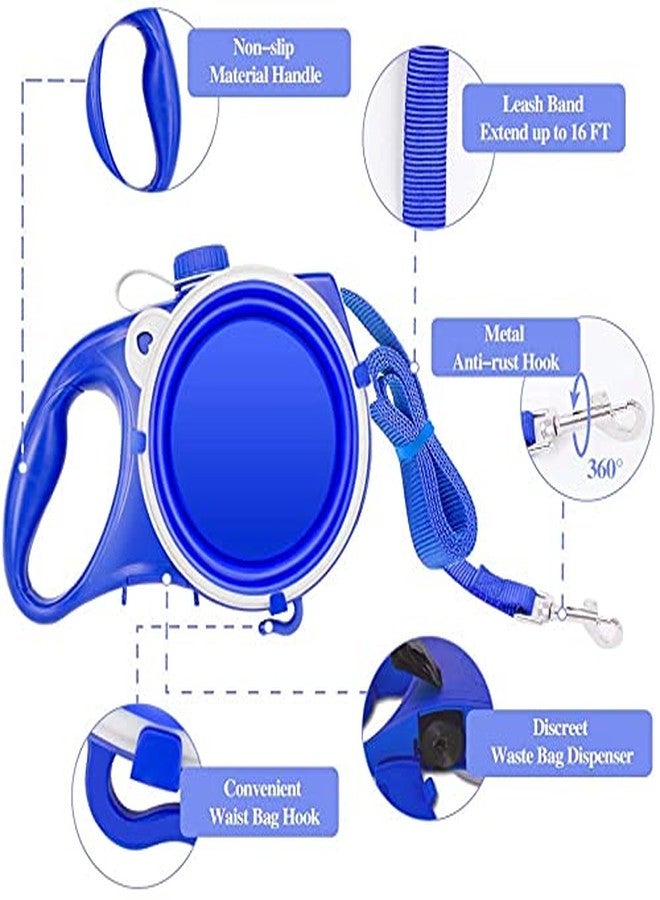 AASHRO MALL® 5 in 1 Dog Leash with Water Bottle, Built-in Water Bottle Foldable Bowl Trash Bag Hole, Multi Function Durable Dog Leash for Medium and Small Dogs (Color May Very) - Image 4