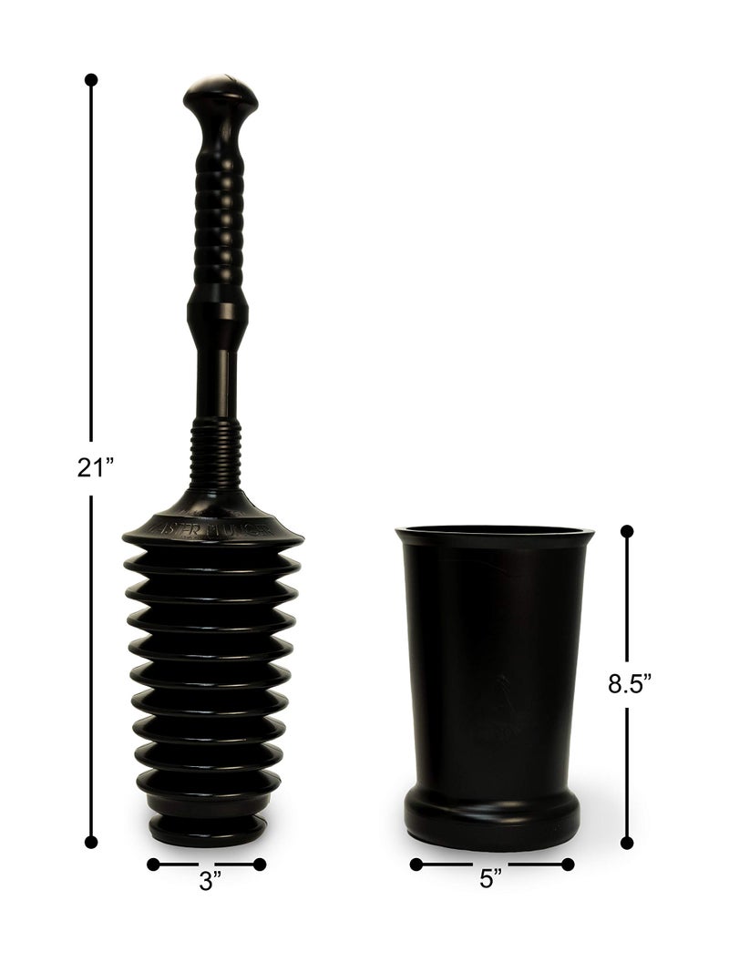 Master Plunger MP500-3TB Heavy Duty Bathroom Toilet Plunger Kit with Tall Bucket. Equipped with Air Release Valve, Black - Image 4