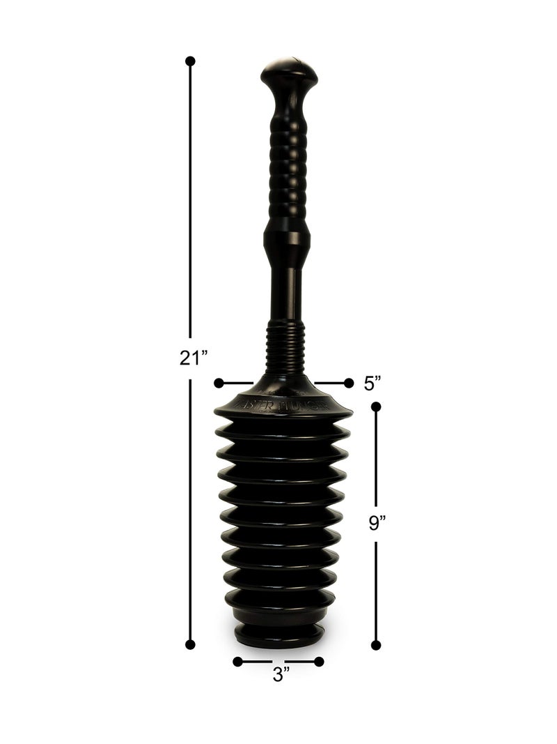 Master Plunger MP500-3TB Heavy Duty Bathroom Toilet Plunger Kit with Tall Bucket. Equipped with Air Release Valve, Black - Image 5