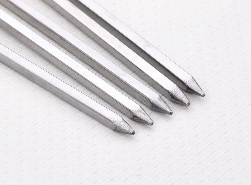 HONSHEN 12 inch Barbecue Skewers Metal BBQ Sticks,12Pack Stainless Steel Square Skewer,Kebob,kabob Sets for Grill Outings Cooking (BBQ Skewers Square 12inch-12p) - Image 2