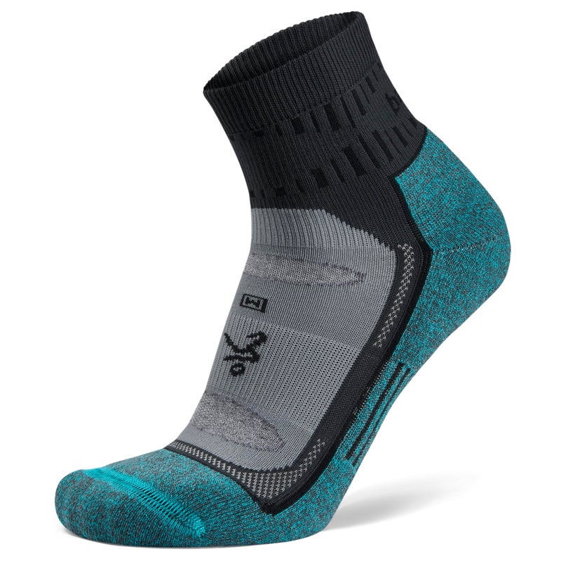 Balega Blister Resist Performance Quarter Athletic Running Socks for Men and Women (1 Pair), Grey/Blue, Large - Image 1