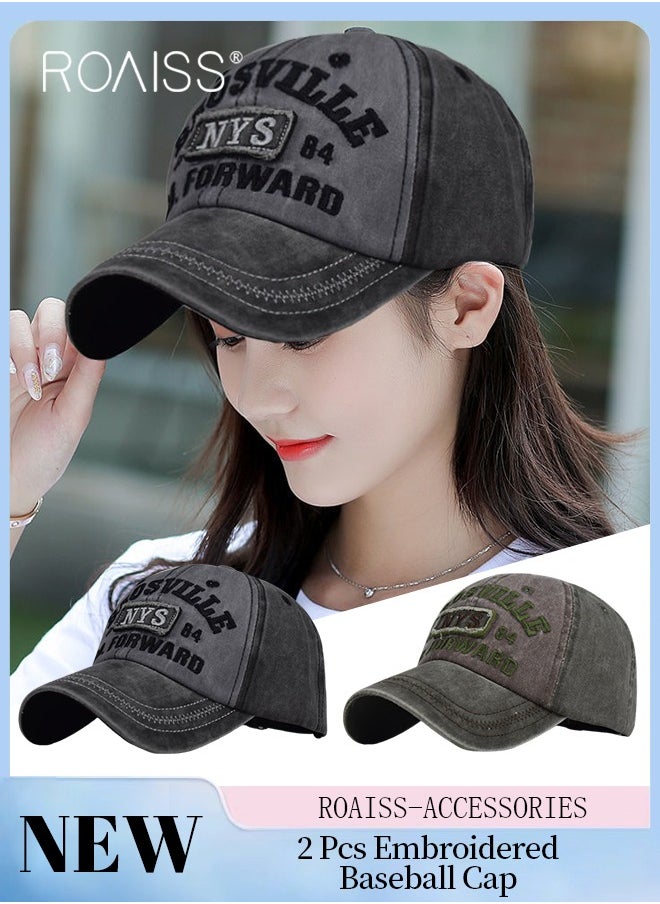 2 Pcs Embroidered Baseball Cap for Men Women, Adjustable Cotton Sun Hat Black and Army Green One Size - pzsku/ZCCD8091CF2C2D51B8B39Z/45/_/1737091526/a04c8c1f-0101-458d-8501-c2e88c49e377