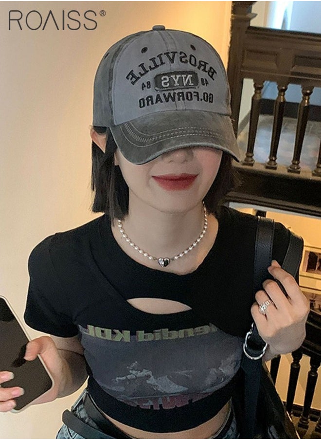 roaiss - 2 Pcs Embroidered Baseball Cap for Men Women, Adjustable Cotton Sun Hat Black and Army Green One Size - Image 1