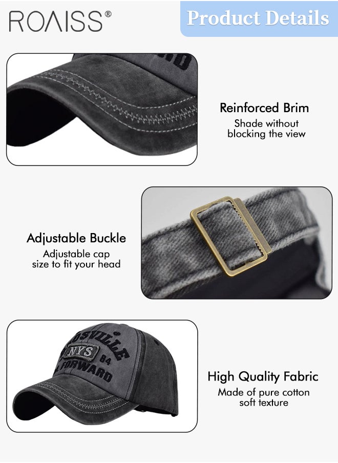 roaiss - 2 Pcs Embroidered Baseball Cap for Men Women, Adjustable Cotton Sun Hat Black and Army Green One Size - Image 1