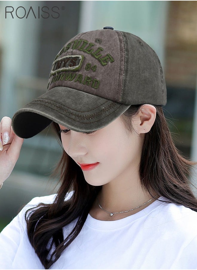 roaiss - 2 Pcs Embroidered Baseball Cap for Men Women, Adjustable Cotton Sun Hat Black and Army Green One Size - Image 1