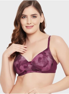 Printed Plunge Neck Bra
