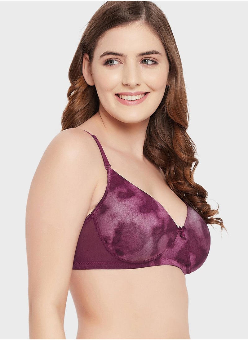 Clovia - Printed Plunge Neck Bra - Image 1