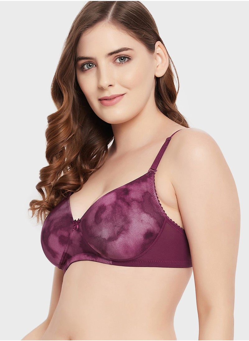 Clovia - Printed Plunge Neck Bra - Image 1