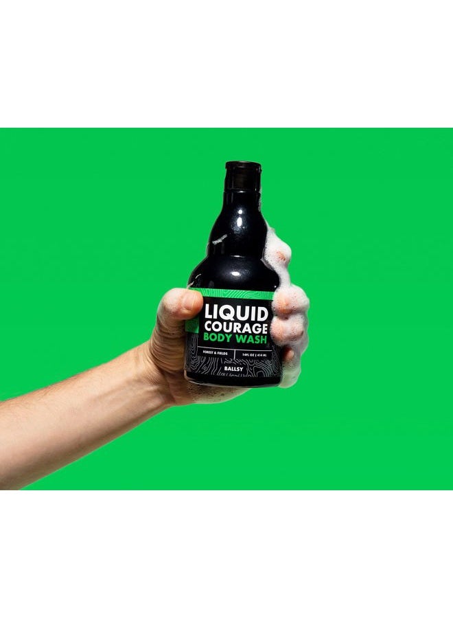 Ballsy Liquid Courage Body Wash to Hydrate Skin, with Aloe Vera, Coconut Oil and Jojoba Spheres, Forest and Fields, 14 oz - Image 3