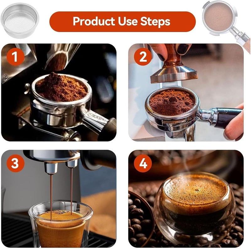 Fdit 51mm Stainless Steel Portafilter Basket, Reusable Filter Basket with Ultra Fine Holes for Efficient Coffee Extraction on Semi Automatic Coffee Machines - Image 4