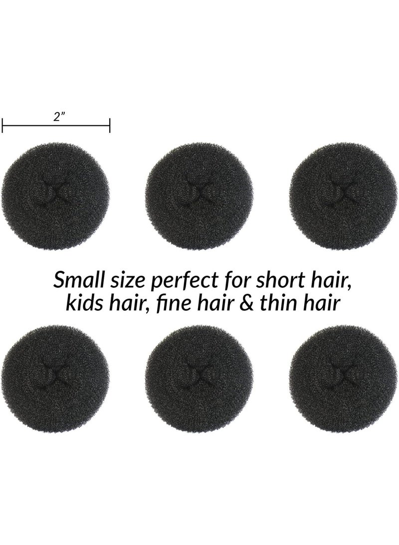 Donut Hair Bun Maker for Kids, Ballet Buns Maker for Kids, Sock Bun Hair Maker, Donut Bun Maker Hair, Easy Bun Hair Bun Maker, Hair Donut Bun Maker (6pc Black) - Image 2
