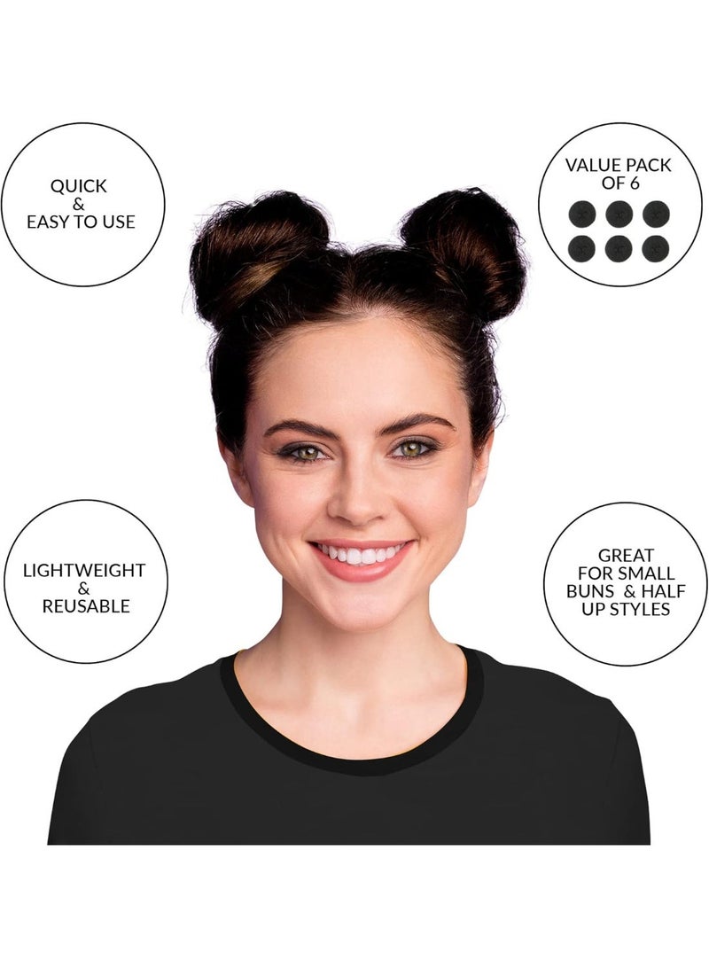 Donut Hair Bun Maker for Kids, Ballet Buns Maker for Kids, Sock Bun Hair Maker, Donut Bun Maker Hair, Easy Bun Hair Bun Maker, Hair Donut Bun Maker (6pc Black) - Image 3