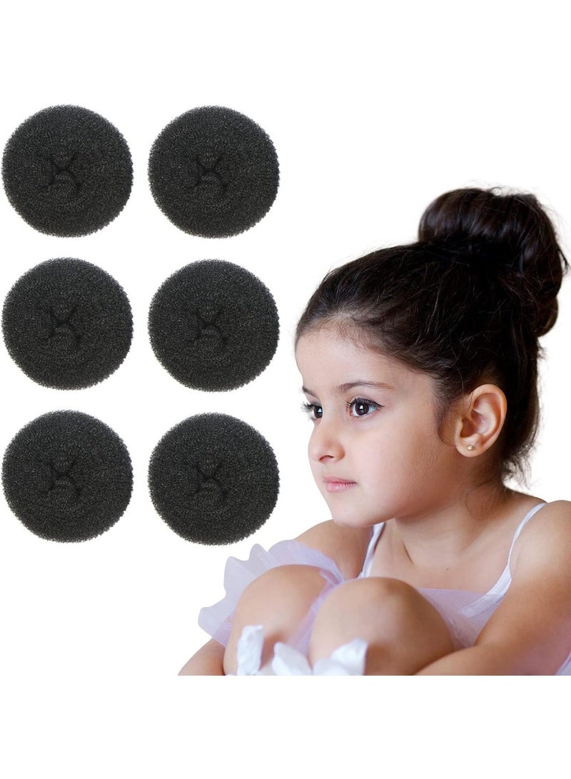 Donut Hair Bun Maker for Kids, Ballet Buns Maker for Kids, Sock Bun Hair Maker, Donut Bun Maker Hair, Easy Bun Hair Bun Maker, Hair Donut Bun Maker (6pc Black) - Image 1