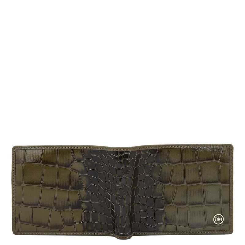 Da Milano  Military Green Bifold Leather Mens Wallet for Men | Best Price UAE