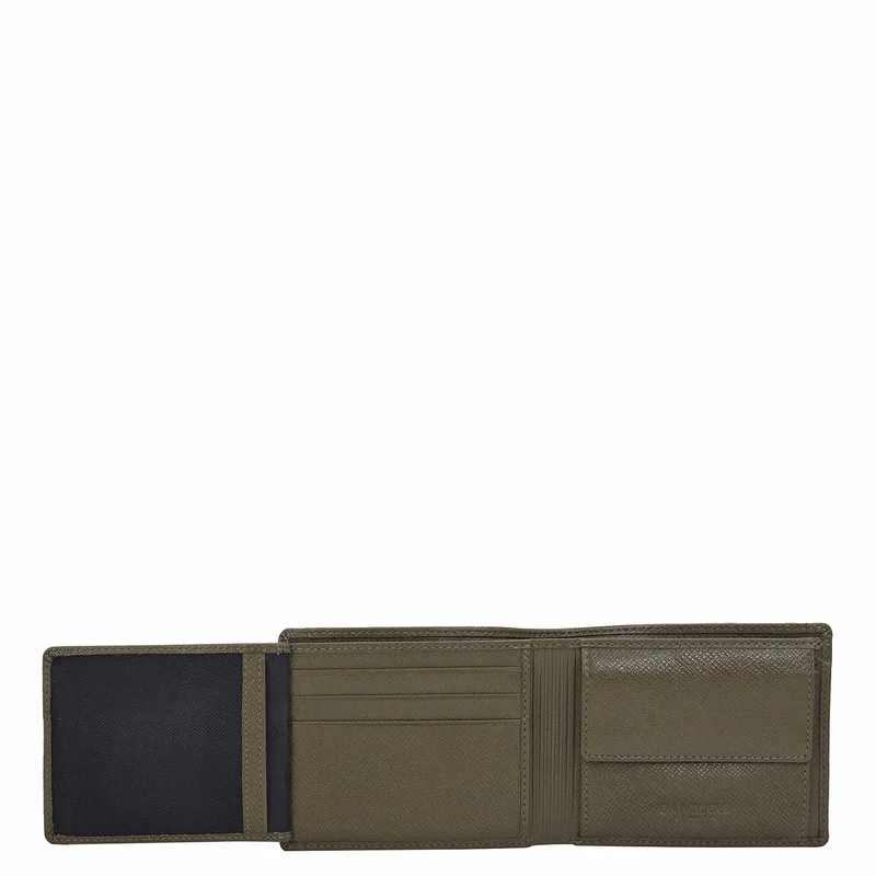 Da Milano  Military Green Bifold Leather Mens Wallet for Men | Best Price UAE