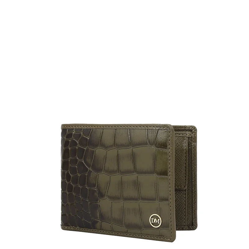 Da Milano  Military Green Bifold Leather Mens Wallet for Men | Best Price UAE
