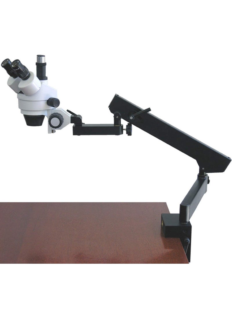 AmScope AmScope SM6TX Professional Trinocular Stereo Zoom Microscope WH10x Eyepieces 35X45X Magnification 07X45X Zoom Objective Ambient Lighting Clamping Articulating Arm Stand Includes 05X Barlow Lens  - Image 1