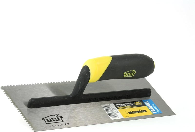 M-D Building Products Premium Flat V Notch Trowel with Comfortable Grip - Image 1
