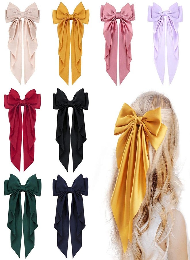WHISKET - Hair Bows for Women Girls Hair Ribbon Bow Hair Clips with Long Tails Vintage Hair Accessories for Women (Green) [Pack Of 1] - Image 2