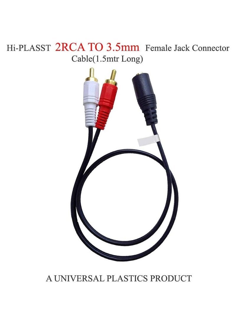 ELTRAZONE 3.5mm Female to 2RCA Male Stereo AV Video Splitter Cable (1.5m) – Ideal for VCD, Sound System, Amplifier, HDTV, Speakers, Home Theatre | High-Quality Audio & Video Signal Transfer  - Image 5