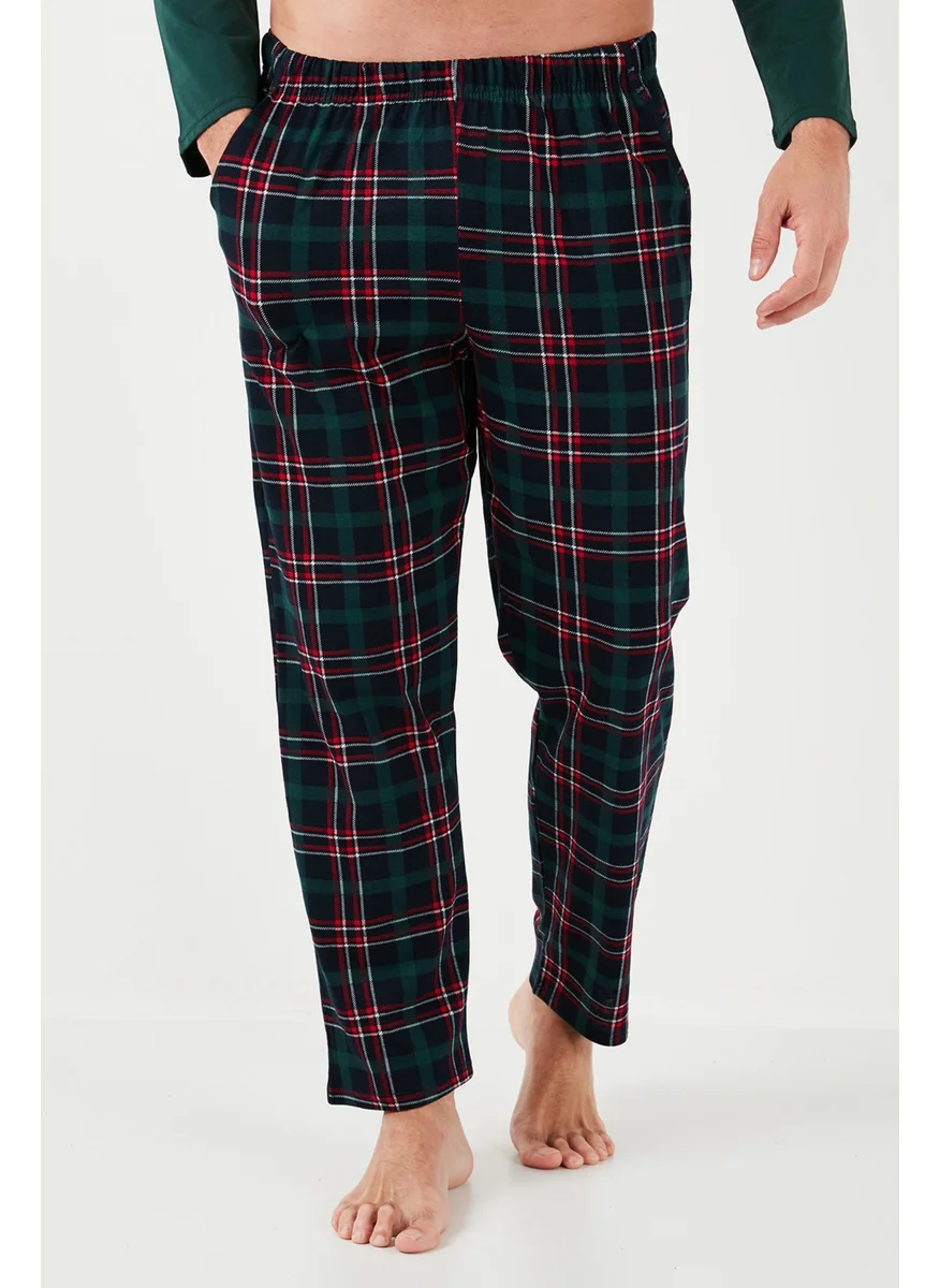 Buratti Cotton Regular Fit Long Sleeve Men's Pajama Set with Elastic Waist 6572007