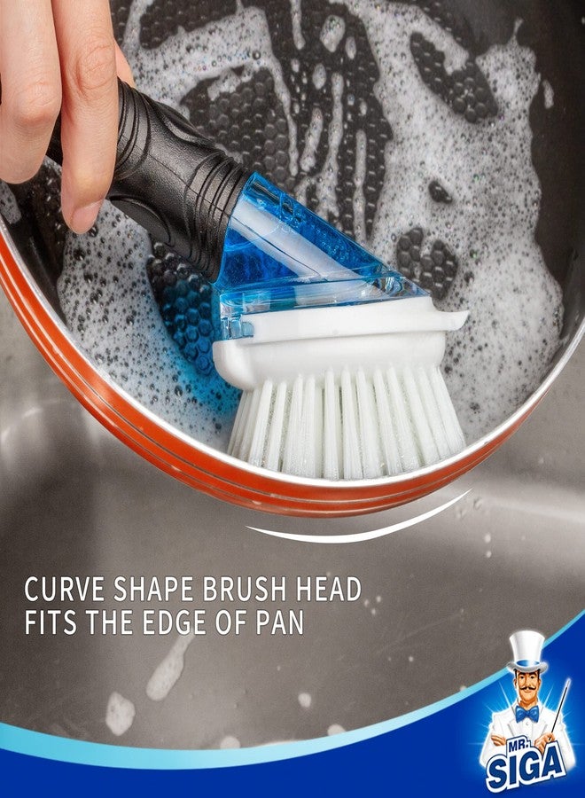 Mr Siga MR.SIGA Soap Dispensing Dish Brush Storage Set, Kitchen Brush with Holder for Pot Pan Sink Cleaning - Image 5