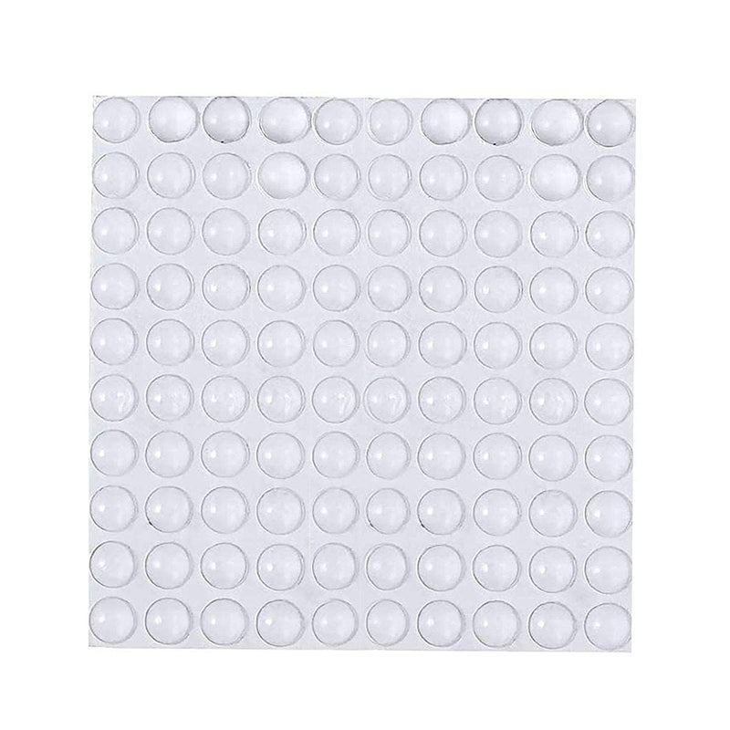 MGNLR Round Adhesive Silicone Bumper Door Cabinet Drawer Safety Stopper Mute Buffer 3x8 mm Clear Set of 200 PIC - Image 1