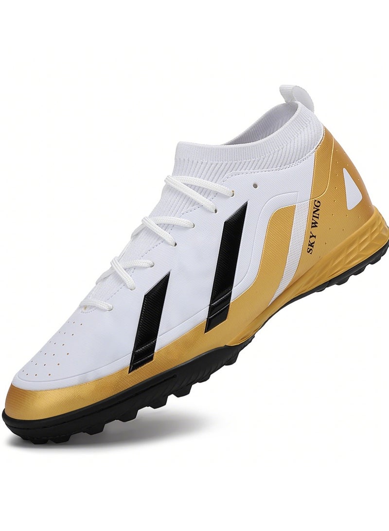 SKY WING Unisex Soccer Cleats Lightweight Lacing System IC/IN Sole Multi-Color face Men And Women Football Shoes with Ankle Support for Beginners to Advanced Players - Image 1