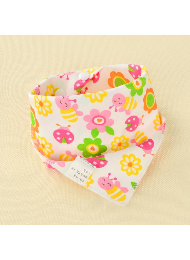 Baby's Towel Baby's Pure Cotton Triangle Towel Double Layer Cartoon Printed Baby's Triangle Towel Children's Bib