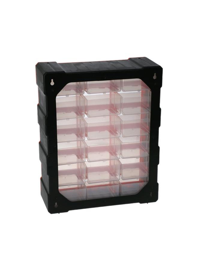 Tactix 18-Drawer Cabinet Plastic Storage Box Black and Orange 320634  - Image 4