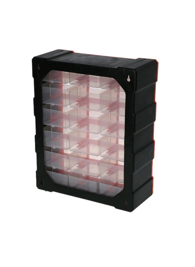 Tactix 18-Drawer Cabinet Plastic Storage Box Black and Orange 320634  - Image 5