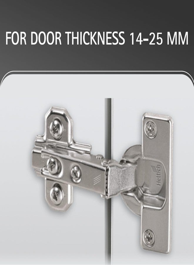 Hettich Slide On Hinge 16K with Mounting Plate Cabinet Hinges | Soft Close | Cabinet Hinges | 4 Hole Inset Door Application | Nickel Plated Finish | 95° Opening | 14-25mm Thick Panel - Image 2