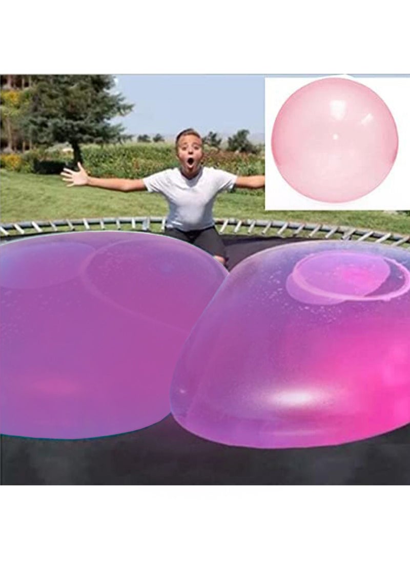 GT-Wheel Bubble Ball Toy for Adults Kids Inflatable Water Ball Beach Garden Ball Soft Rubber Ball Outdoor Party (Pink small 40CM 1PC)  - Image 1