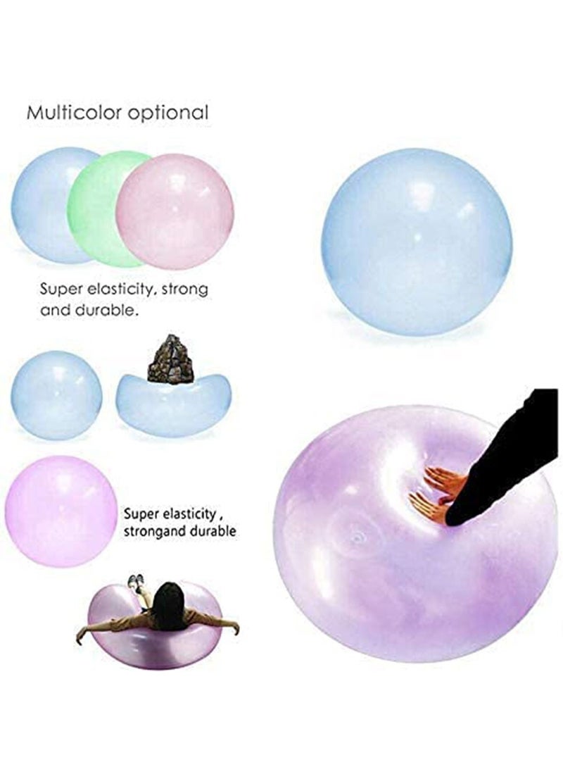 GT-Wheel Bubble Ball Toy for Adults Kids Inflatable Water Ball Beach Garden Ball Soft Rubber Ball Outdoor Party (Pink small 40CM 1PC)  - Image 3