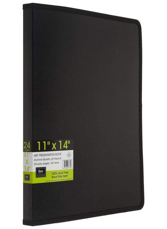 Filexec Filexec, 93630, Art Presentation Book, 24 Pocket, 11" x 14", 1 Each Black  - Image 1