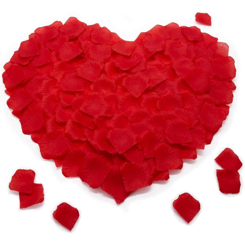 SHINTAYL Rose Petals for Bedroom Fake Roses Petal Faux Flowers Artificial Roses Petals for Marry me Valentines Proposal Anniversary Wedding Love Decorations Romantic Party 1200 Red