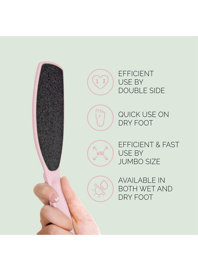 F3 systems Wide Emery Doublesided Pedicure Tool Colossal Foot File For Men & Women Effective For Cracked Heel Callus Remover Foot Scrubber Professional (Pink) - Image 4