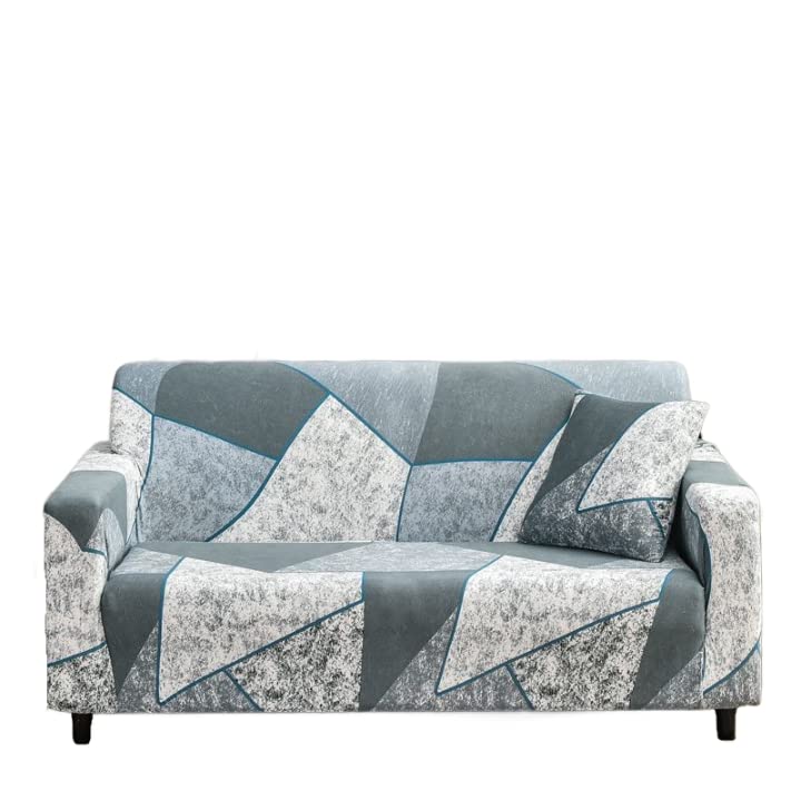 A CUBE LUXURY SOLUTIONS A CUBE LUXURY SOLUTIONS Spandex Polyester Fabric Floral Super Stretchable Flexible NonSlip Big Elasticity Perfect Size Sofa Cover Slipcover for 5 Seater Multi Prisms  - Image 1