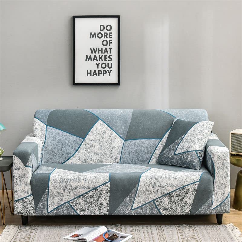 A CUBE LUXURY SOLUTIONS A CUBE LUXURY SOLUTIONS Spandex Polyester Fabric Floral Super Stretchable Flexible NonSlip Big Elasticity Perfect Size Sofa Cover Slipcover for 5 Seater Multi Prisms  - Image 2
