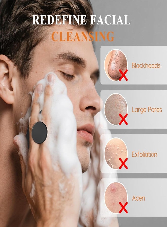LISHER Silicone Face Scrubber for Men and Women | Face Wash Brush for Deep Pore Cleansing Exfoliating Massaging | Gentle and Soft Facial Scruber Tool Removes Dead and Dry Skin (black) - Image 2