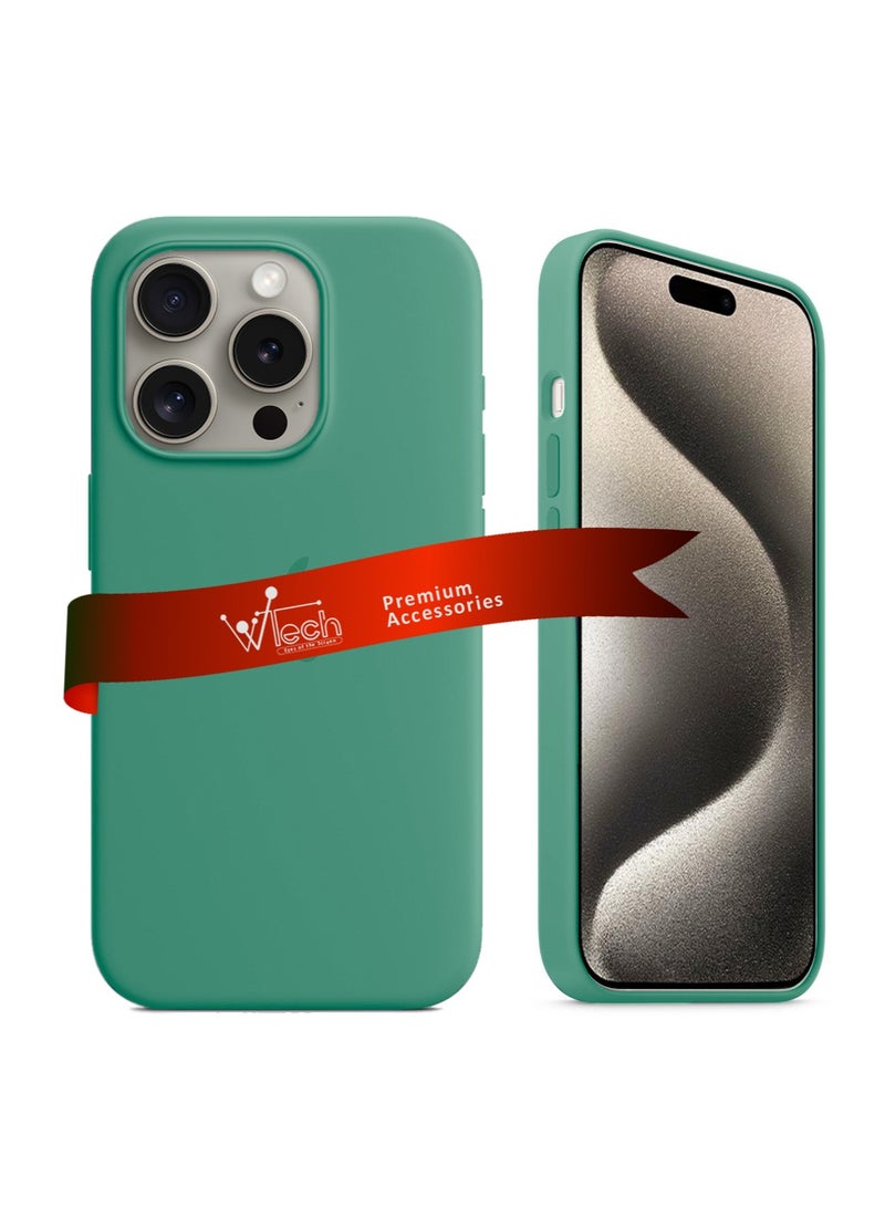 Wtech Soft Liquid Silicone Case Cover With MagSafe For Apple iPhone 15 Pro Max 2023 Spring Green - Image 1