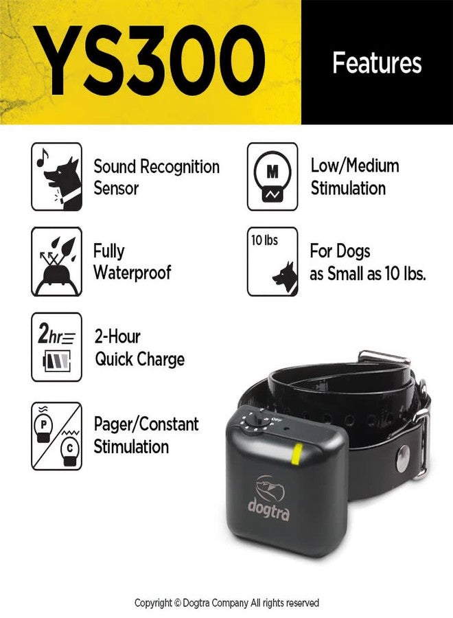Dogtra YS300 Anti Bark Dog Collar for Small and Medium Dogs, Adjustable 6 Stimulation Levels, Vibration Warning, Low to Medium Output, Waterproof, Rechargeable w/PetsTEK Clicker - Image 2
