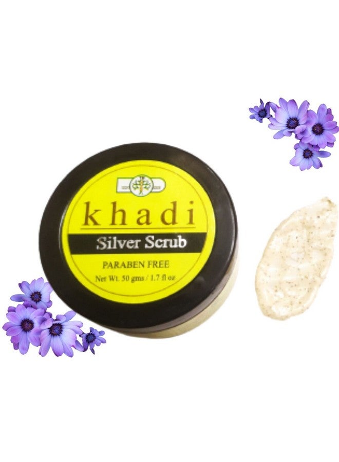 Khadi Rishikesh Ayurvedic Facial Silver Face Scrub For Tan Removal-acne pimples-Skin Whitening-Reduces Spots -Daily Scrub For Face- Blackhead Removal -Men Women -50x2=COMBO SKIN CARE-WITH TOWEL RUMAAL FREE - Image 2