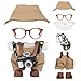 VVQUI 17cm Doll Clothes Set Hat Overalls Shirt Shoes Glasses Camera Set for 17cm Accessories Suit Stylish Dolls Clothes Accessories Cute Clothes for Dress up Unique Style Khaki - Image 2