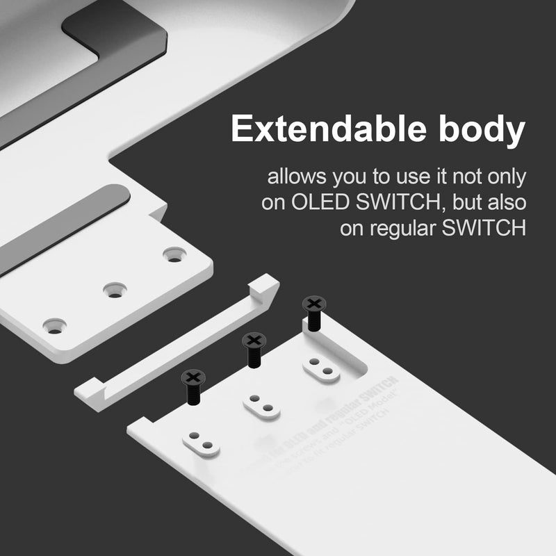 Skull & Co. NeoGrip: An Ergonomic Grip Hard Shell with Replaceable Grips [to fit All Hands Sizes] for Nintendo Switch OLED and Regular Model [No Carrying Case] - White - Image 5