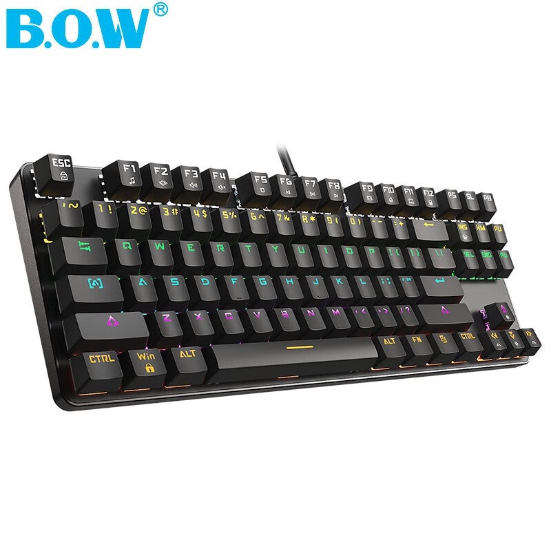 B.O.W Hangshi G19 لوحة المفاتيح الميكانيكية السلكية الساخنة قابلة للتبديل لوحة المفاتيح الميكانيكية الكمبيوتر مكتب لوحة المفاتيح لوحة المفاتيح الألعاب 87-مفتاح مختلطة الخلفية لوحة المفاتيح براون التبديل الأسود - Image 2