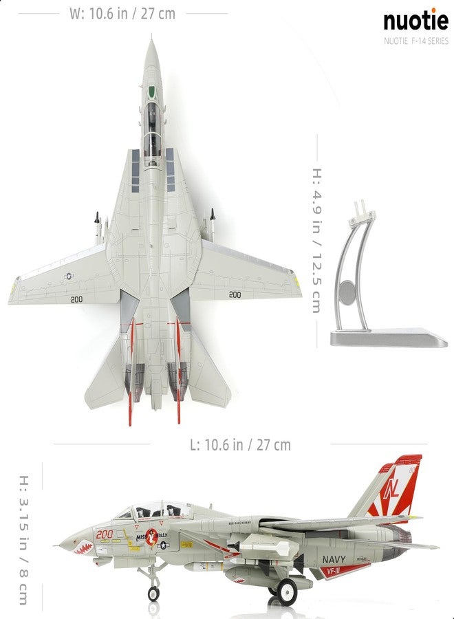NUOTIE F-14 Tomcat US Navy VF-111 Sun Downers Miss Molly 1/72 DieCast Fighter Military Aircraft Models - Image 2